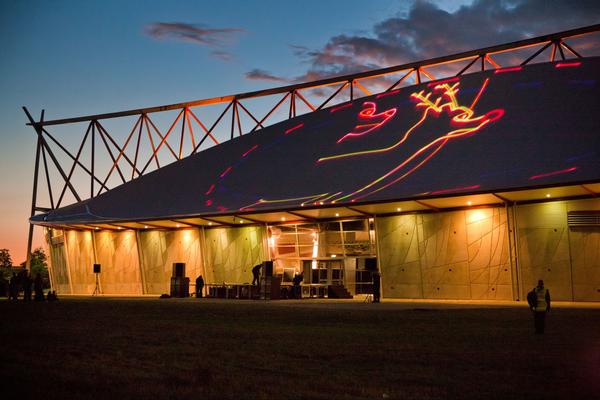 Azita Nafissi's Christmas laser projection 